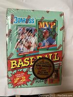 Front view of sealed 1991 Donruss Series 2 baseball card box showing card images and promotional text.