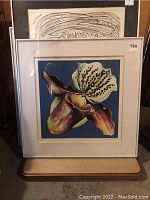 Overall front view of framed print showing full composition, mat and frame