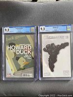Two CGC graded Marvel comics side by side: Howard the Duck #1 in 9.2 grade and Ultimates 3 #1 in 9.2 grade.