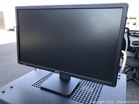 Front view of a Dell computer monitor with black bezel and stand