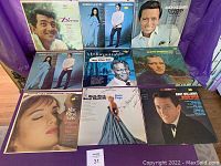 Front view of 10 album covers arranged in two rows, showing portraits of artists Dino, Barbra Streisand, Glenn Campbell, Andy Williams and more.
