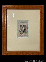 Framed Prussian military engraving showing overall framed presentation with wooden frame and cream matte.