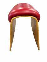 Front view showing rocker profile and red seat cushion