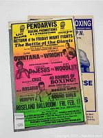 Front view of Pendarvis Boxing Promotions boxing poster with fight details in yellow, pink, and black
