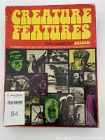 Front and back view of the Creature Features game box showing classic horror monster artwork and title.