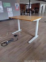 Full front view of desk in office setting