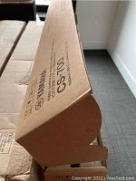 Top view of corrugated cardboard box with ‘CS-700 Yamaha video collaboration sound bar’ printed