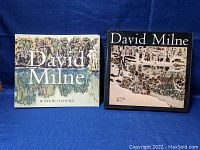 Two David Milne art books placed side by side displaying their covers, one titled 'David Milne Watercolours' and the other 'David Milne' with a painting on the cover.