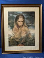 Full view of the framed portrait print showing the entire artwork and frame.