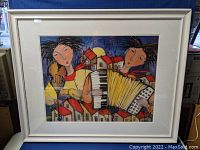 Frontal view of the large framed print showing full artwork and white frame.