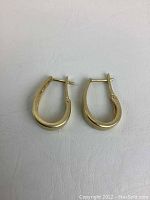 Top-down view of both earrings side by side on white background