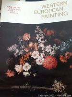 Cover plate titled 'Western European Painting' with a detailed floral still life painting on front