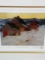 Close-up of the print showing the title, artist signature, edition number 56/875, and NAC stamp.