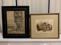 Both framed artworks, showing size comparison and framing style