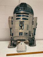 Front view of R2-D2 cardboard standee showing detailed design and full height.