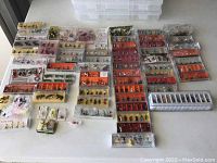 Overview of all blister pack trays laid out on table