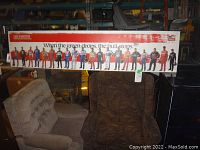 Wide view of the full NASCAR Winston Cup driver portrait wall plaque showing all the driver images and slogan.