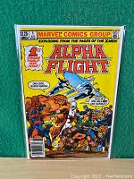 Front cover view of Alpha Flight No. 1 showing full comic cover art and title with price and publisher information.