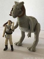 Luke Skywalker Hoth action figure standing beside Tauntaun figure showing side profile and scale