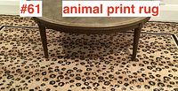 Close-up of animal print pattern under table.