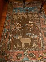 Full view of rug showing entire design and border