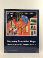 Full view of the lithograph exhibition poster showing the title, exhibition dates, and colorful abstract design elements.