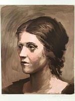 Full image of the lithograph print without frame, mounted on foam board with shrink wrap.