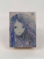 Front view of the Gipsy Girl resin print artwork by Rochelle showing the detailed portrait and textured patterns.