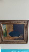 Overall front view of framed painting