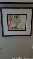 Frontal view of framed encaustic painting showing overall appearance