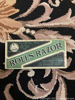 Original Rolls Razor Imperial No. 2 box with branding and treatment dates 1923 to 1926 on lid.