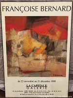 Full front view of the Francoise Bernard poster with abstract artwork and exhibit details.