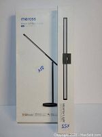 Image of the Meross Smart LED Desk Lamp box and Meross Monitor Light box showing product packaging and images of each item.