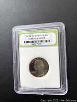 Obverse side of a 1978-S Washington quarter graded DCAM Gem Proof by the International Numismatic Bureau, showing George Washington's profile with clear and sharp details.