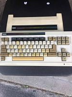 Top view of Coleco ADAM keyboard showing keys and label.