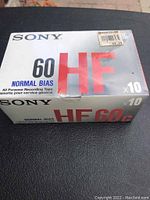 Sealed box of Sony HF 60c Normal Bias audio cassette tapes showing front with branding and quantity 10.
