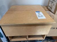 Closed wooden storage box