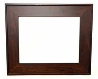 Front view of modern walnut wood picture frame showing the dark espresso finish and rectangular shape.