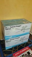 Two stacked boxes with labels showing 44 inch Tempo Hugger TMPH44 ceiling fans.