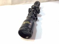 Oblique front view of Excalibur Shadow Zone crossbow scope showing body, logo, and front lens