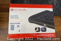 Front of boxed Outbound Queen Air Bed showing the product image and brand.