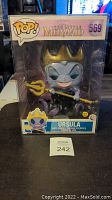 Front view of unopened box of Funko Pop Ursula figure with clear pop protector.