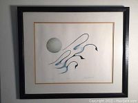 Framed Barry J. Meeches limited edition silkscreen titled Bird Flight, with visible artwork, frame, and matte borders.