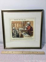 Full view of the framed colored lithograph showing the scene and overall condition.