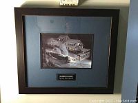 Framed print of Sicamous Station winter scene showing full frame and matting