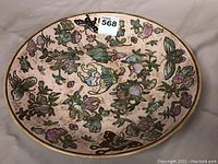 Full top view showing overall diameter, decoration and color