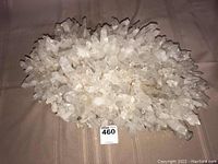 Top/front view of crystal cluster with lot tag visible