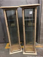 Front and side view of both display columns showing overall appearance and condition