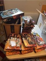 Pile of sealed Playmates Star Trek Generations single figure blister packs on table