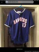 Front view of Texas Rangers Joey Gallo #13 baseball jersey showing team name and number.